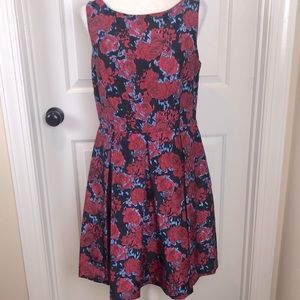 Women’s Taylor Floral Sleeveless Dress Red Blue - Size 12